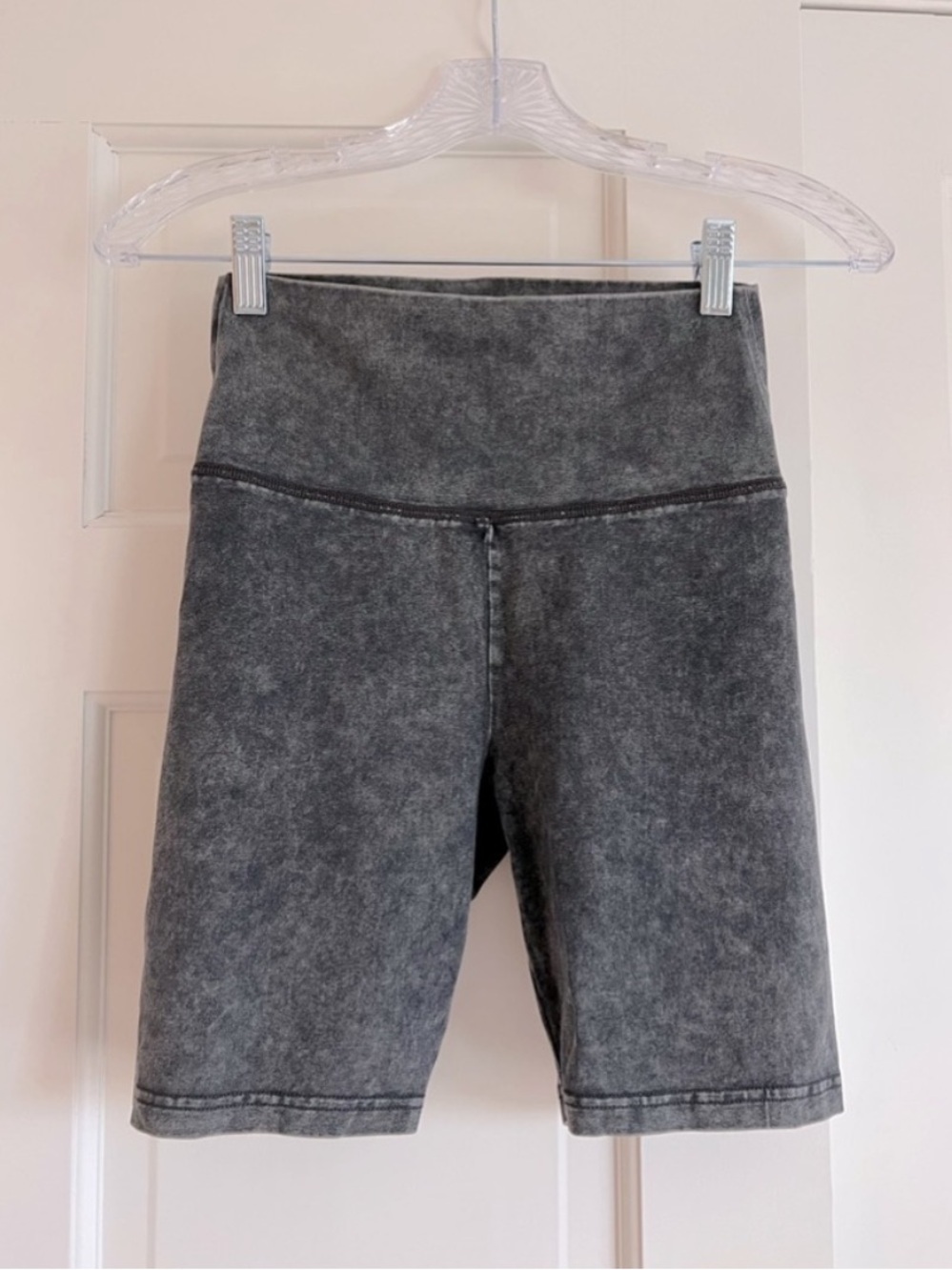 Aerie Offline Acid Wash High Waisted Biker Shorts Grey XS